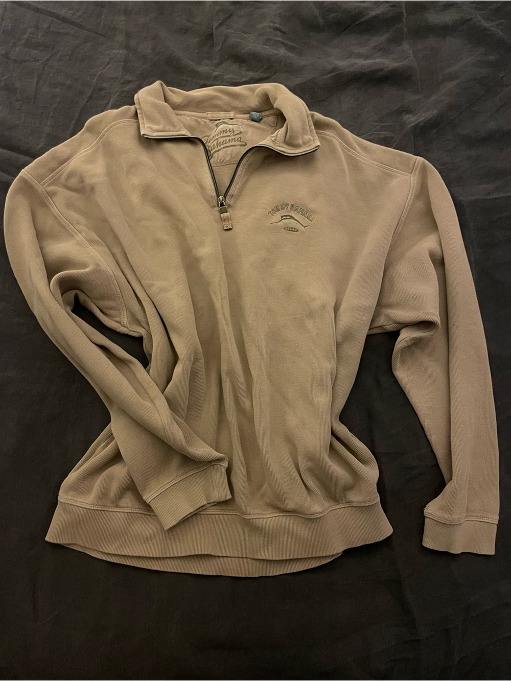 Tommy Bahama Men's Tan Quarter-Zip Pullover